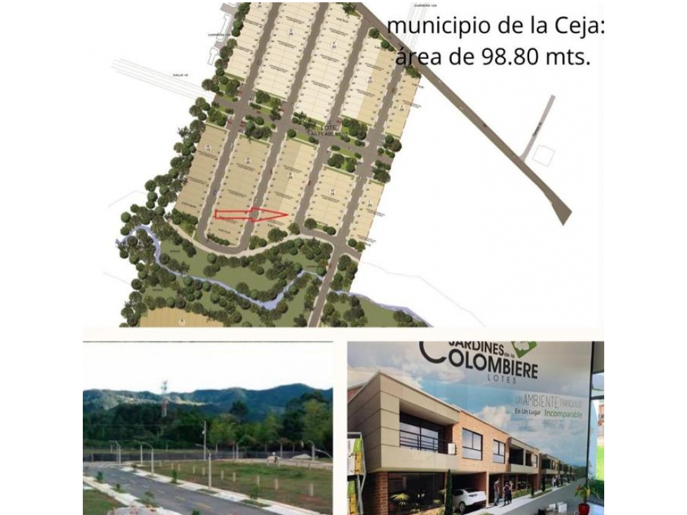 SE VENDE LOTE EN LA CEJA, JARDINES DE LA COLOMBIERE A.L