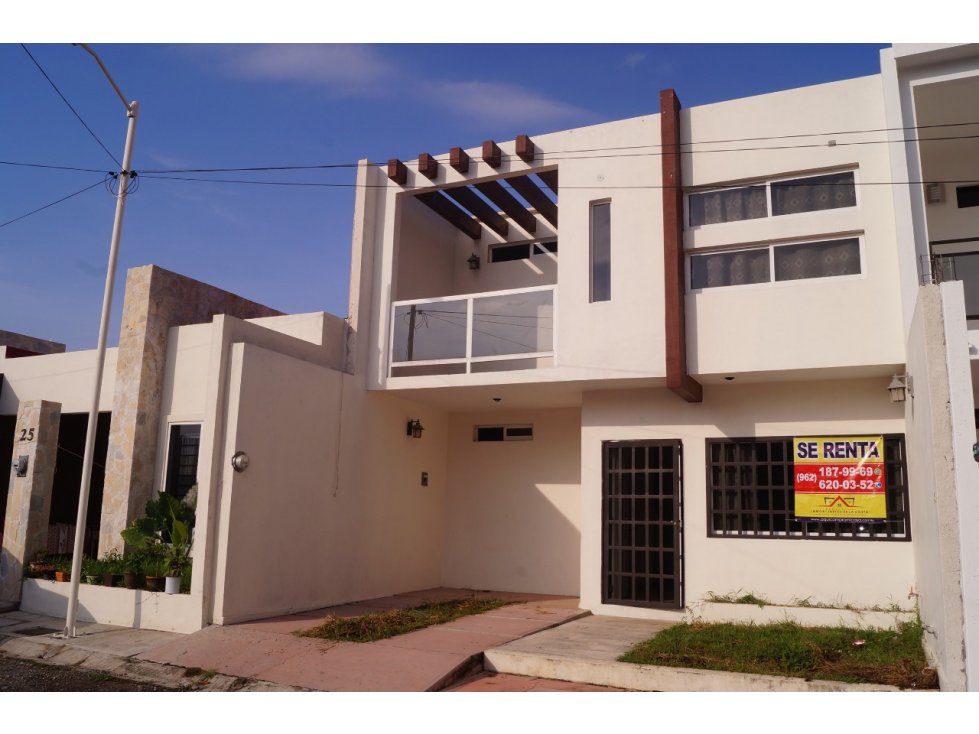CASA EN RENTA EN RINCONADA DEL CARMEN TAPACHULA 7,000 MXN