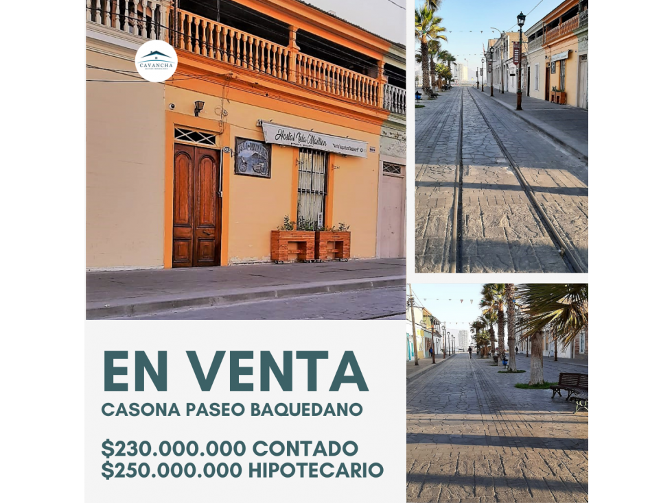 VENDO CASA EN IQUIQUE PASEO BAQUEDANO 250.000.000 CLP